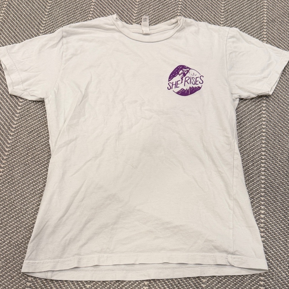Next Level Apparel White Tee with Purple Graphic